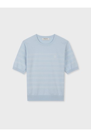 W FRESCA KNIT 스트라이프 반팔_BLUE-a