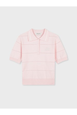 W FRESCA KNIT 스트라이프 반팔 폴로_PINK-a