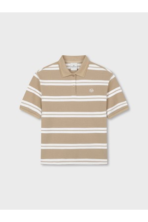W 스트라이프 반팔 폴로_BEIGE-a