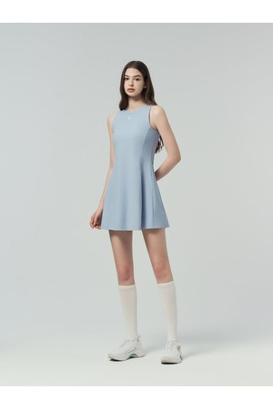 W 에센셜 슬리브리스 드레스_BLUE-a