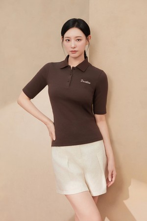 로카라 폴로(다크 브라운)(여성 반팔카라티셔츠)_BROWN-a