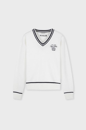 W 브이넥 스웨터 (Ivory)_IVORY-a