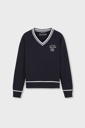 W 브이넥 스웨터 (Navy)_NAVY-a