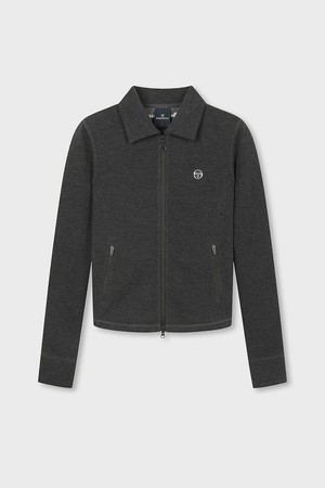 W 골지 니트라이크 슬림핏 트레이닝 집업 (D.Charcoal Grey)_GREY-a
