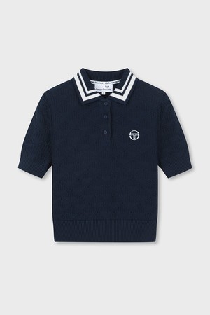 W 데일리 반팔 폴로 스웨터 (Navy)