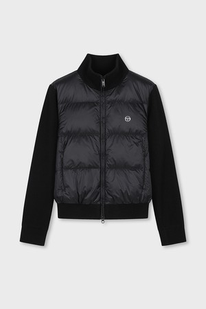 W 스웨터 하이브리드 크롭 다운 (Black)