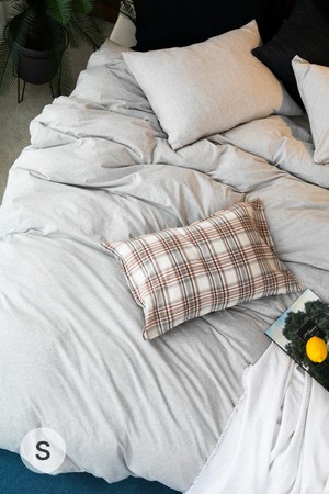 모찌 코튼 순면저지 홑겹이불커버 싱글 (그레이)