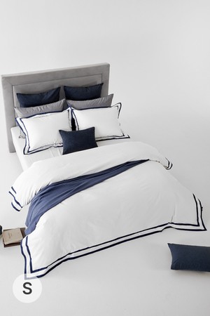 S FREY 80수 사틴 이집트면 이불커버세트 (화이트)