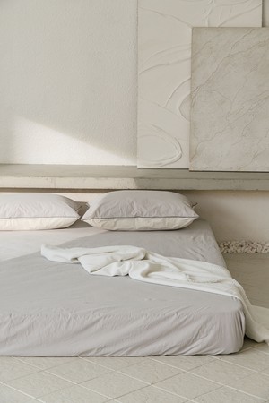 스카치 60수 고밀도 워싱면 매트커버 퀸 (2컬러)