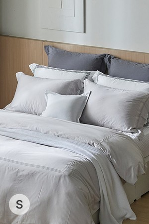 [소프라움앤] 포지타노 100수 사틴면 이불커버 베개세트 싱글(4컬러)