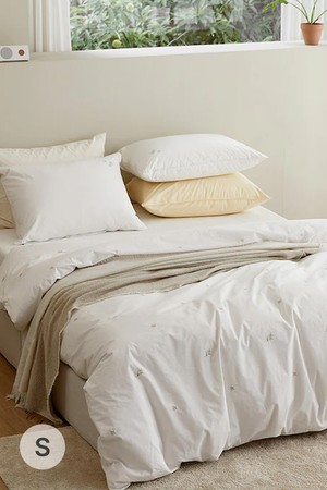 [소프라움앤] 에이프릴 플라워 자수 60수 고밀도 바이오워싱 이불커버 싱글