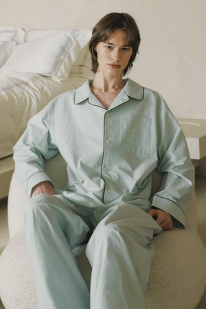 [m] 원마일 워싱 긴팔 파자마 세트 민트