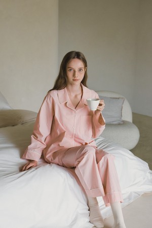 [w] 원마일 워싱 긴팔 파자마 세트 핑크