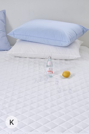 [소프라움앤] 아이스메쉬 에어쿨 냉감 침대패드 킹(화이트)