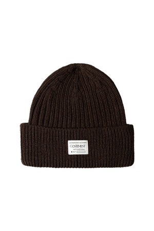 RIBED CUFF BEANIE_BROWN-a