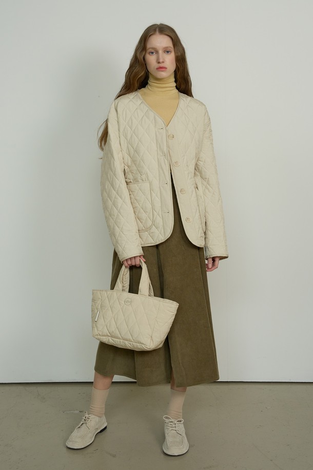 NEBELEVERYWEAR - 패딩 - DOUBLE POKET PADDING JACKET (IVORY)