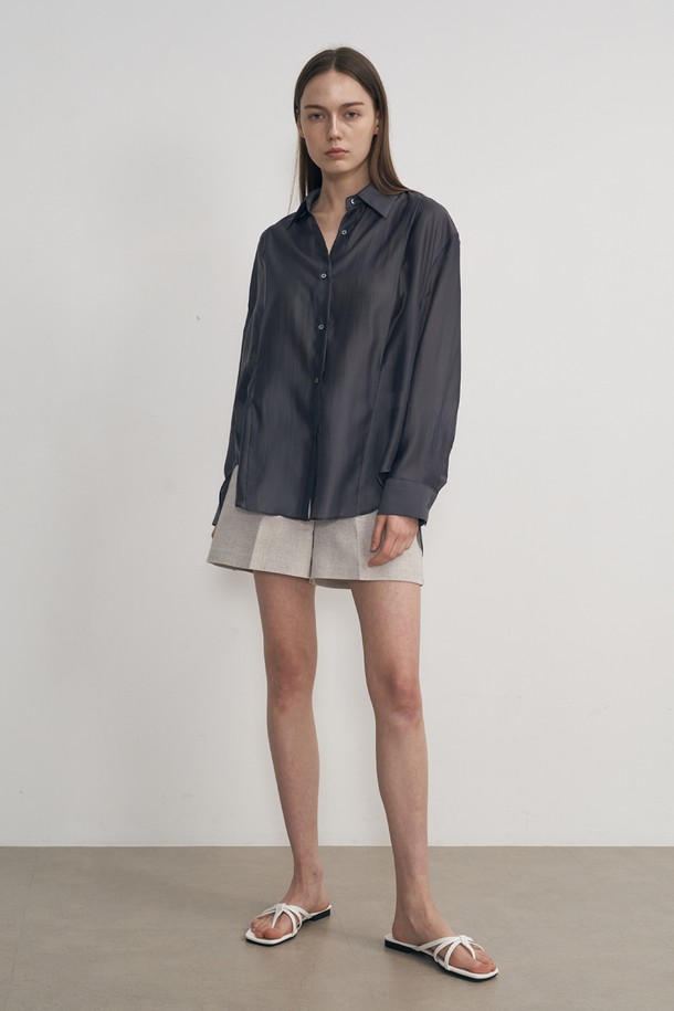 NEBELEVERYWEAR - 셔츠 - Tencel soft shirt_charcoal