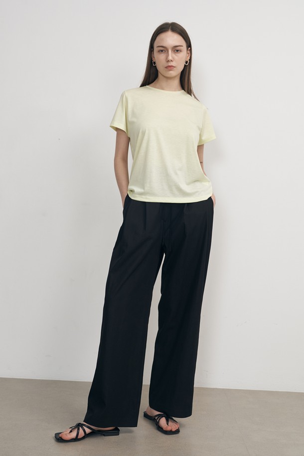 NEBELEVERYWEAR - 롱/미디팬츠 - BANDING STRAIGHT PANTS_BLACK