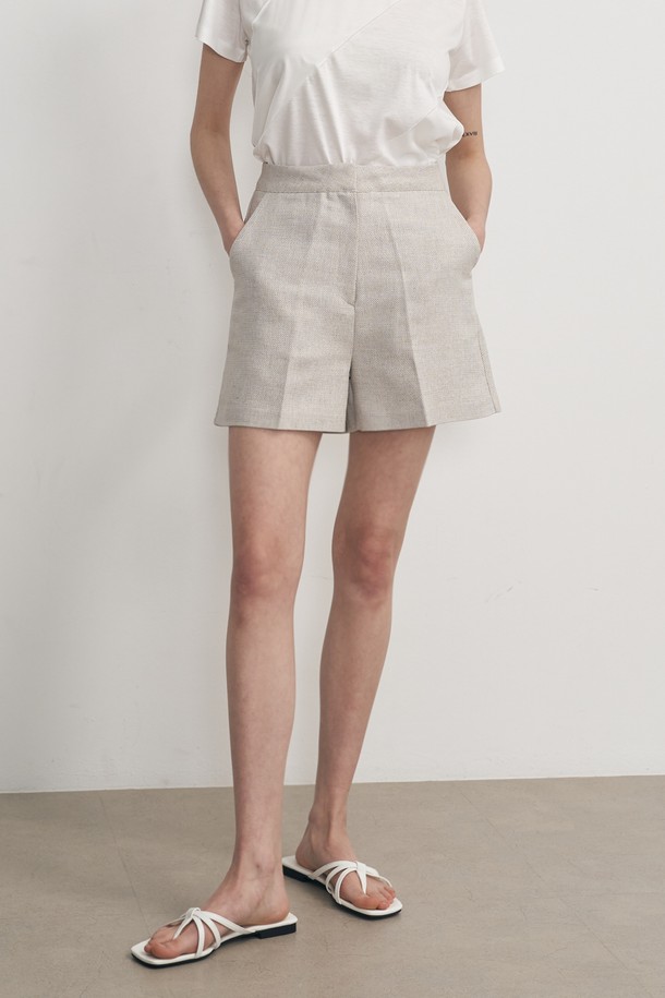 NEBELEVERYWEAR - 쇼트팬츠 - Linen basic short pants (2 color)