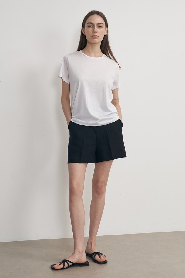 NEBELEVERYWEAR - 쇼트팬츠 - Linen basic short pants (2 color)