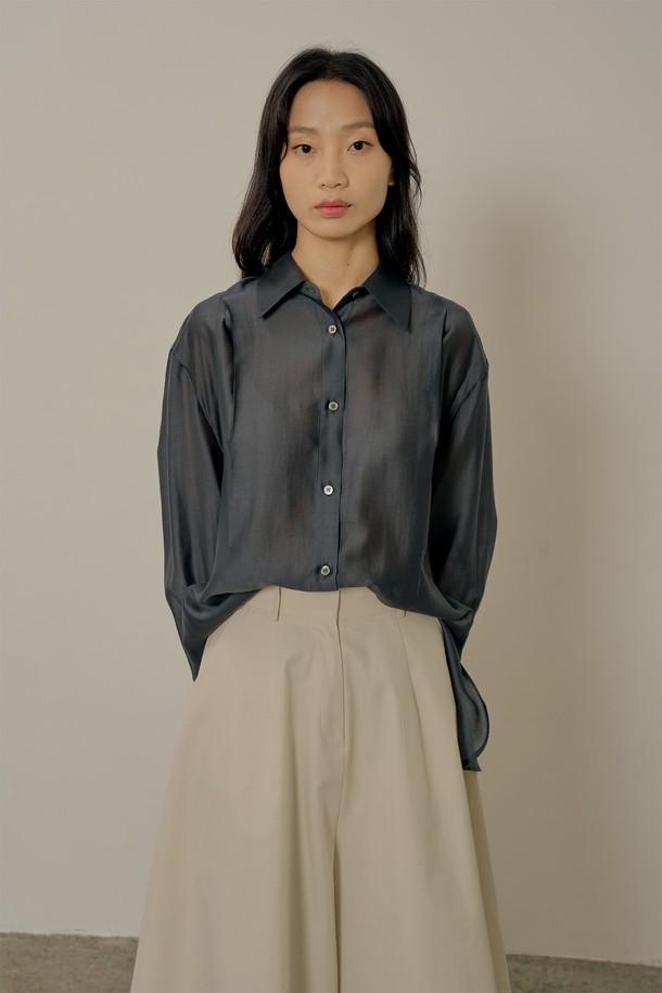 NEBELEVERYWEAR - 셔츠 - Tencel soft shirt_charcoal