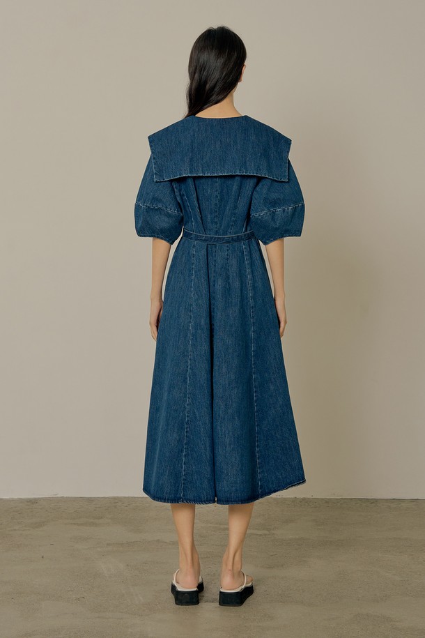 NEBELEVERYWEAR - 반소매 원피스 - Sailorcollar dress_dark blue