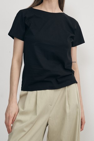 DOUBLE SIDE SILKET COTTON TEE_BLACK