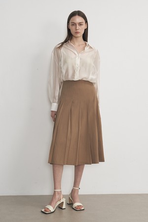 PLEATED SKIRT_TAN BEIGE