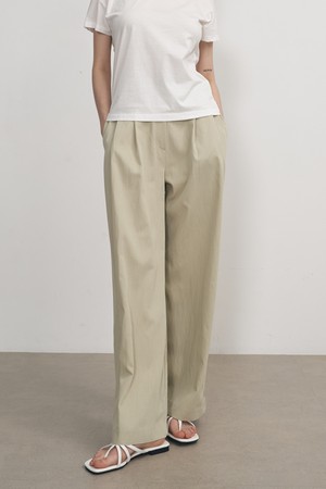 BANDING STRAIGHT PANTS_BEIGE