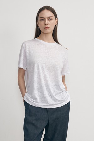 LINEN BASIC T-SHIRT _ WHITE