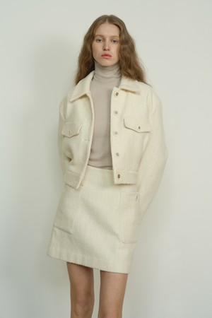 ALPACA CROP JACKET (IVORY)