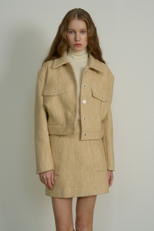 ALPACA CROP JACKET (BEIGE)