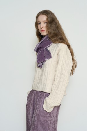 WOOL CABLE CROP KNIT (3COL)