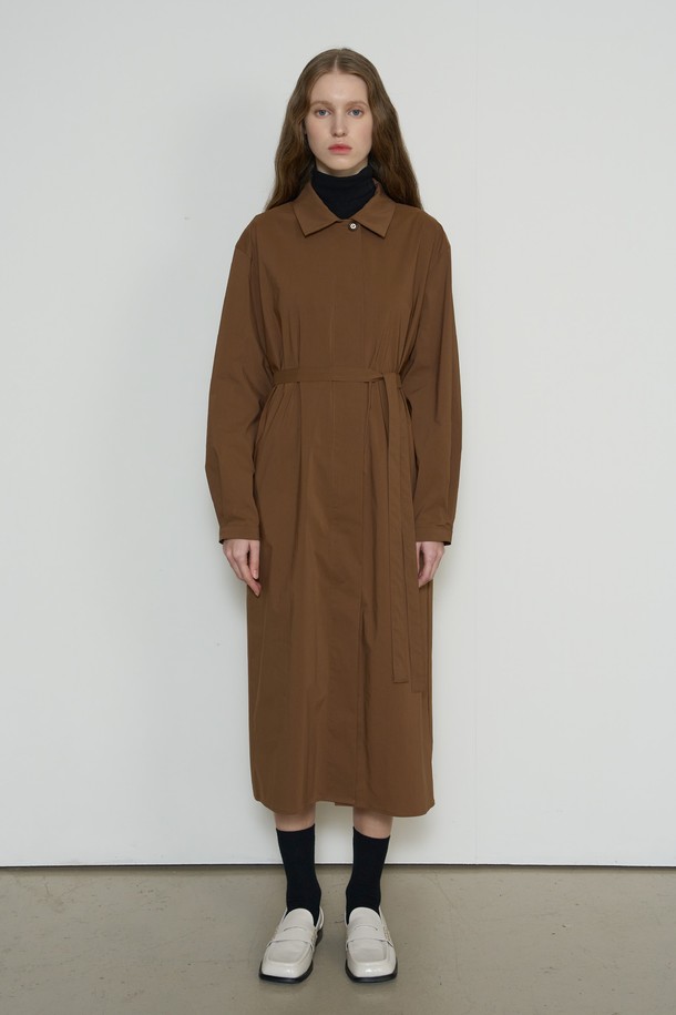 NEBELEVERYWEAR - 긴소매 원피스 - LONG SHIRT DRESS (2COL)