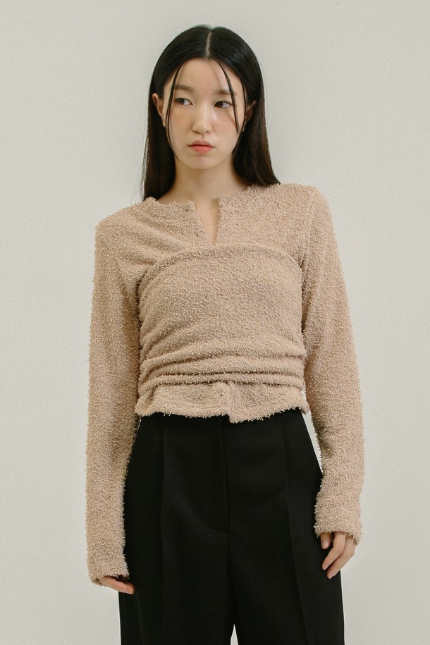 NEBELEVERYWEAR - 스웨터 - (Set) Boucle Cardigan + Top (3 Color)