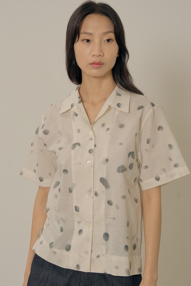 NEBELEVERYWEAR - 셔츠 - Dot cotton shirt_charcoal