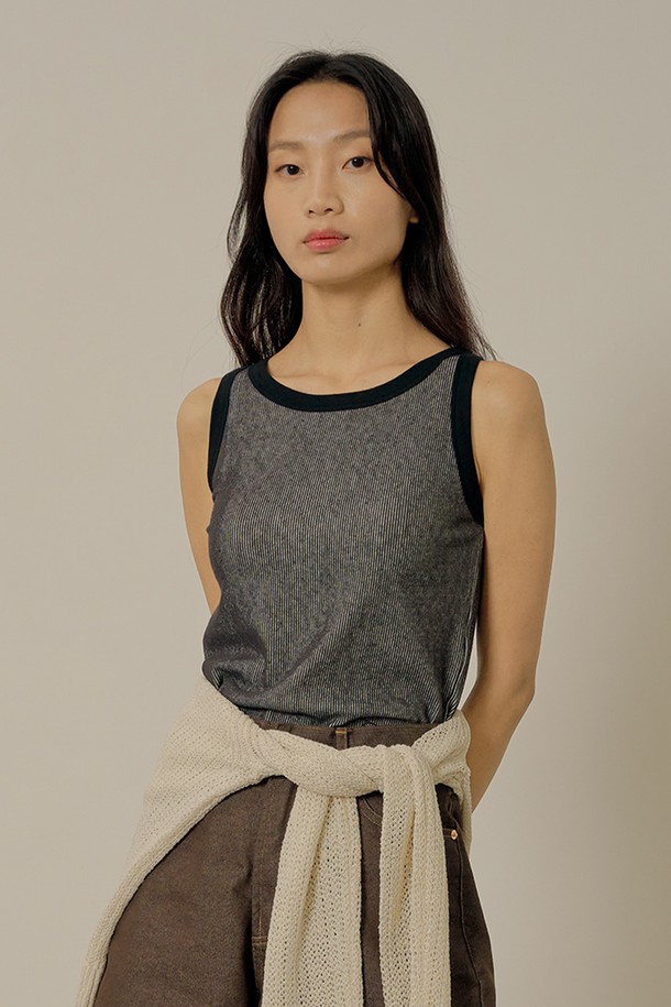 NEBELEVERYWEAR - 민소매티셔츠 - Combi sleeveless_charcoal