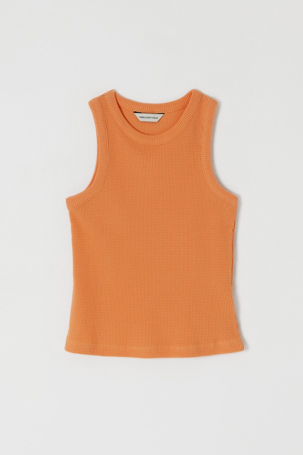 NEBELEVERYWEAR - 민소매티셔츠 - Waffle Sleeveless Top (4 Color)