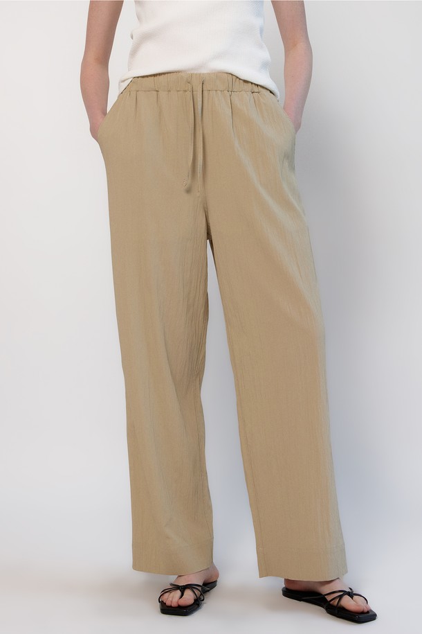 NEBELEVERYWEAR - 롱/미디팬츠 - Wrinkle Banding Pants (3 Color)