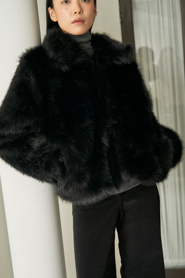 NEBELEVERYWEAR - 자켓 - Eco Soft Fur Jacket_Black (Short)