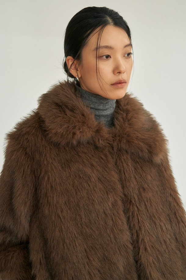 NEBELEVERYWEAR - 자켓 - Eco Soft Fur Jacket_Deep Brown (Short)