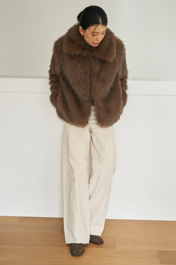 NEBELEVERYWEAR - 자켓 - Eco Soft Fur Jacket_Deep Brown (Short)