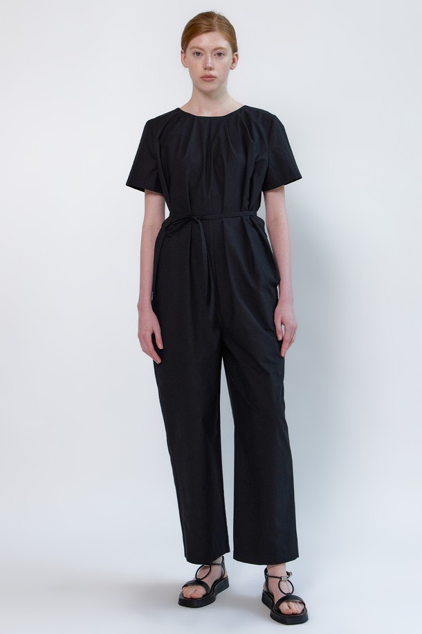 NEBELEVERYWEAR - 점프수트 - Cotton Pleats Jumpsuit_Black