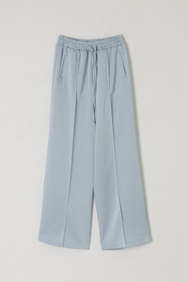 NEBELEVERYWEAR - 롱/미디팬츠 - Satin Pintuck Banding Pants_Sky Blue