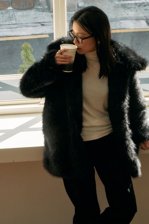 Eco Soft Fur Jacket_Black (Long)