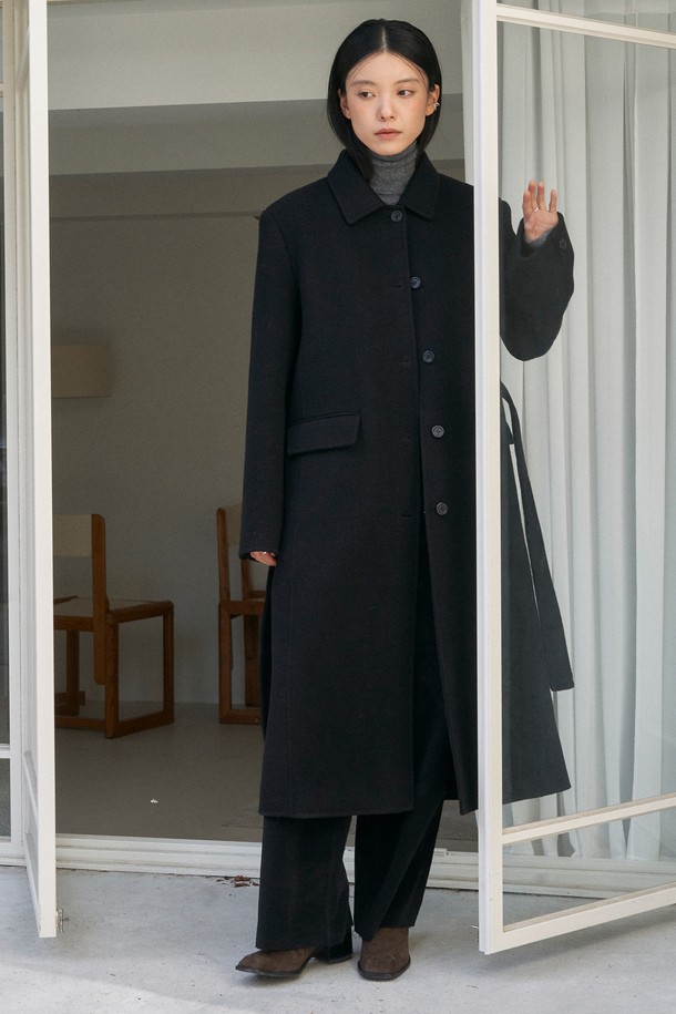 NEBELEVERYWEAR - 코트 - Premium Belted Single Handmade Coat_Black