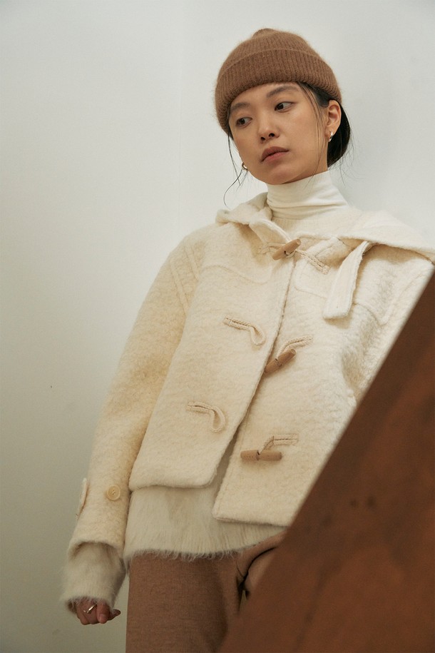 NEBELEVERYWEAR - 코트 - Boucle Duffle Wool Coat_Ivory