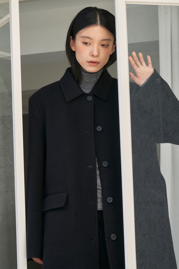 NEBELEVERYWEAR - 코트 - Premium Belted Single Handmade Coat_Black