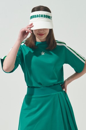 [BLUDOT] 별 로고자수 크롭 반팔티