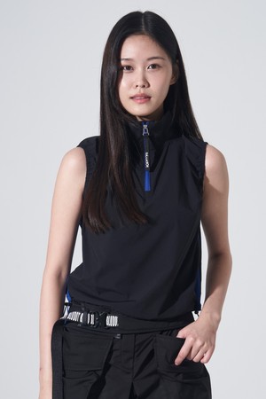 [BLUDOT] 크롭 셔링 슬리브리스 티셔츠